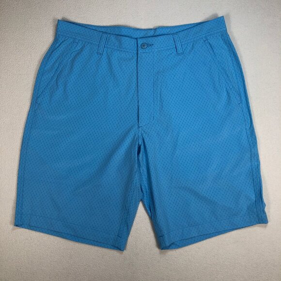 FootJoy Shorts Men's 34x9 Blue‎ Tonal Print Geometric All Over Golf Lightweight - Picture 1 of 14